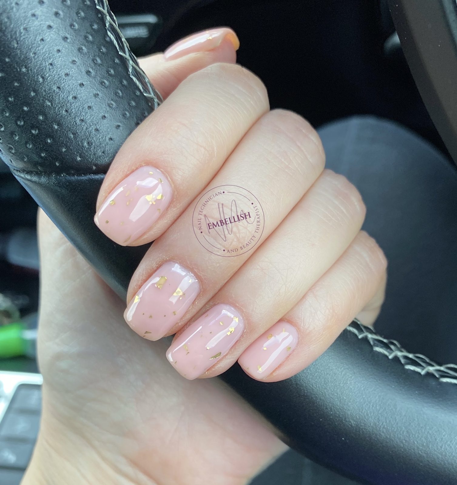 Pale pink builder gel nails